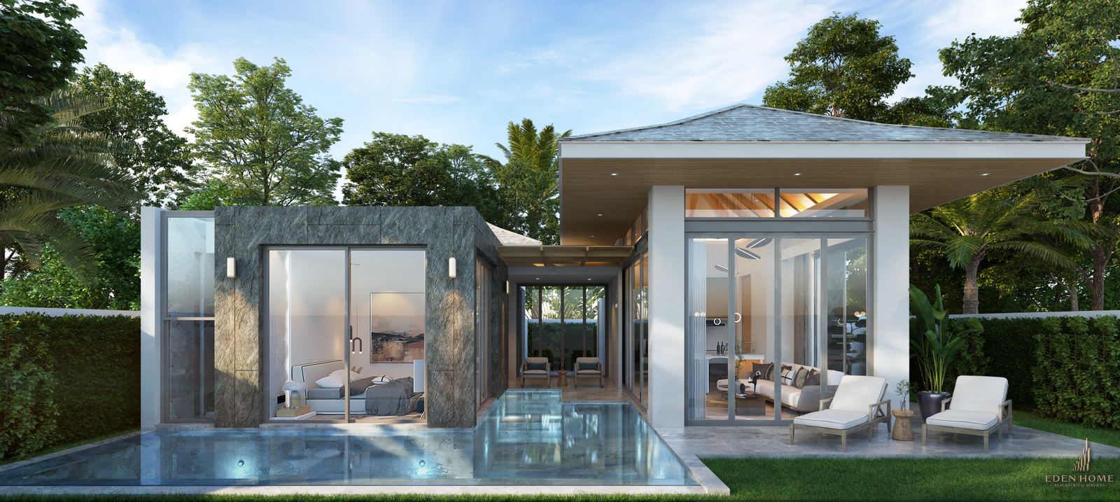 Modern villa in the serene locale of Rawai for sale