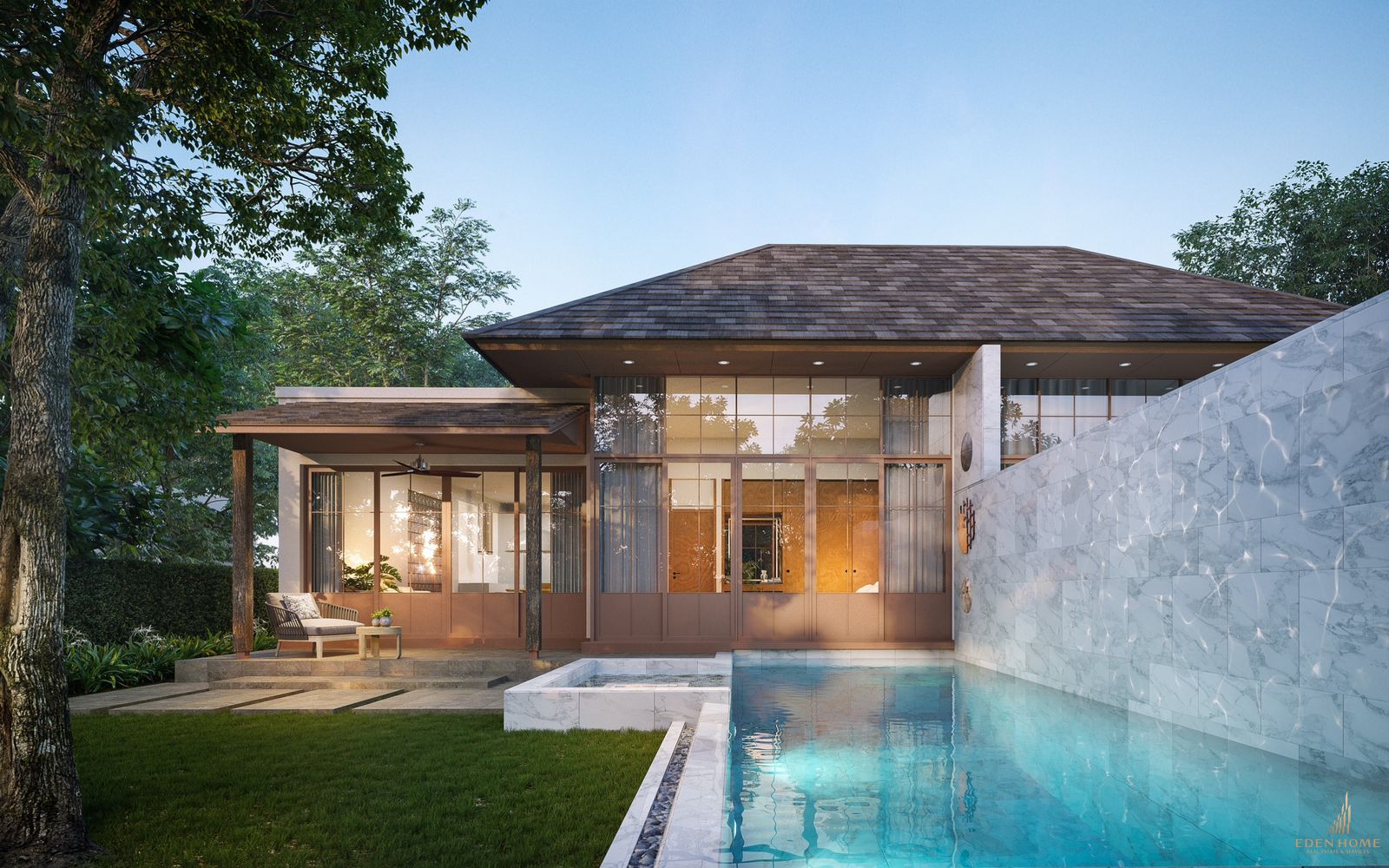 Modern villa in the serene locale of Rawai for sale