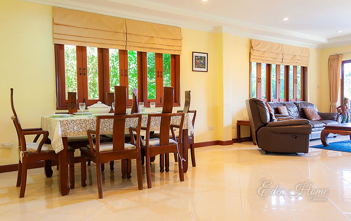 dining room and living room